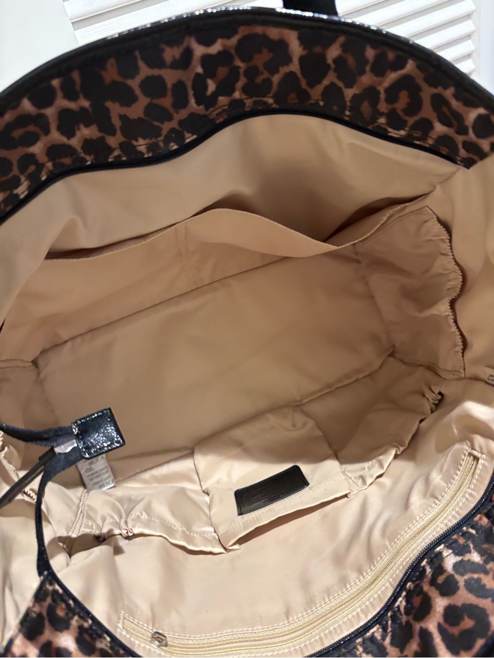 Coach Leopard Print Crossbody Tote with Black Trim , Large - Picture 2 of 12